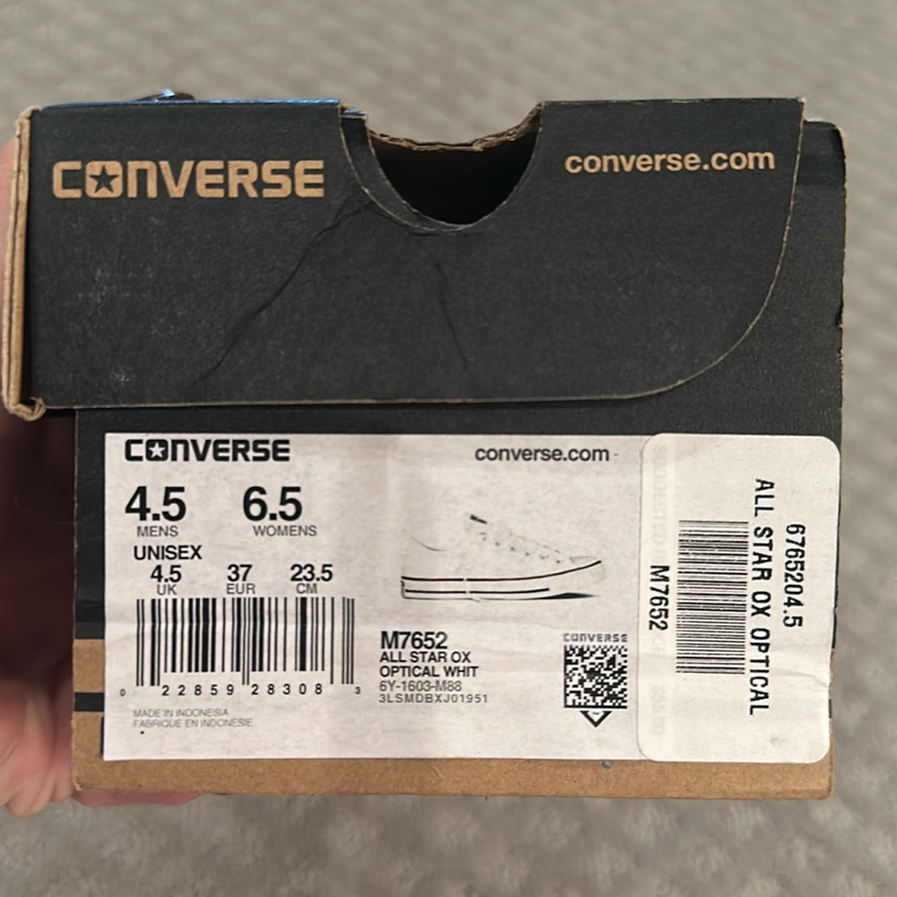 White low converse size 6.5 womens